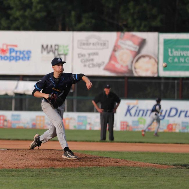 Nate Pirog pitching at Vermont