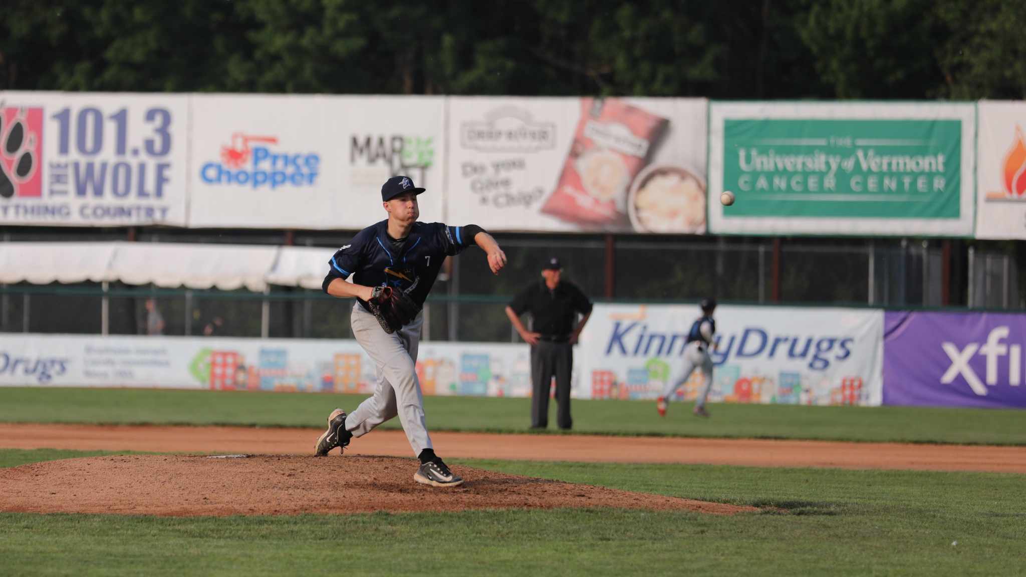 Nate Pirog pitching at Vermont