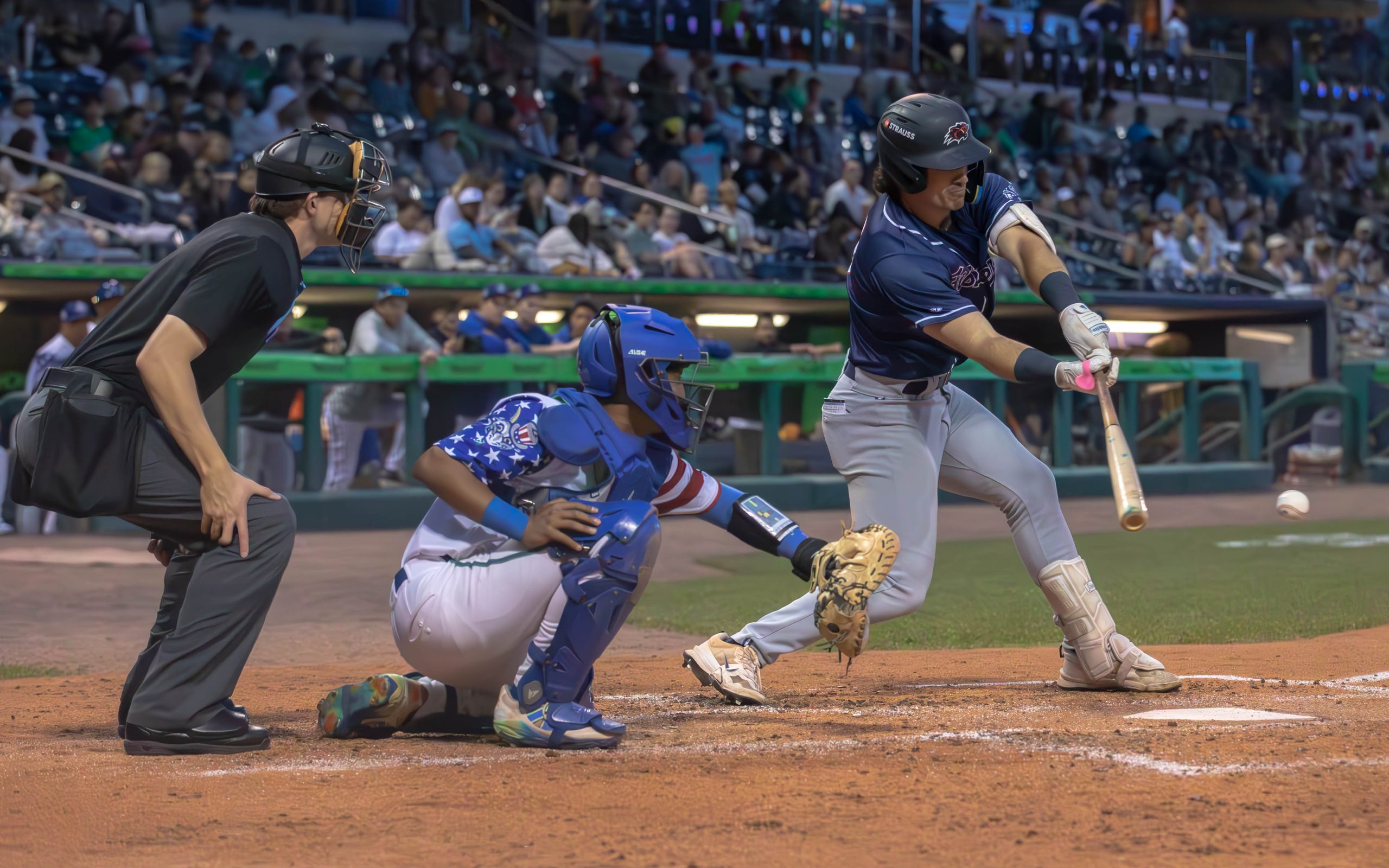 Jackson Hornung hitting for the New Hampshire Fisher Cats
