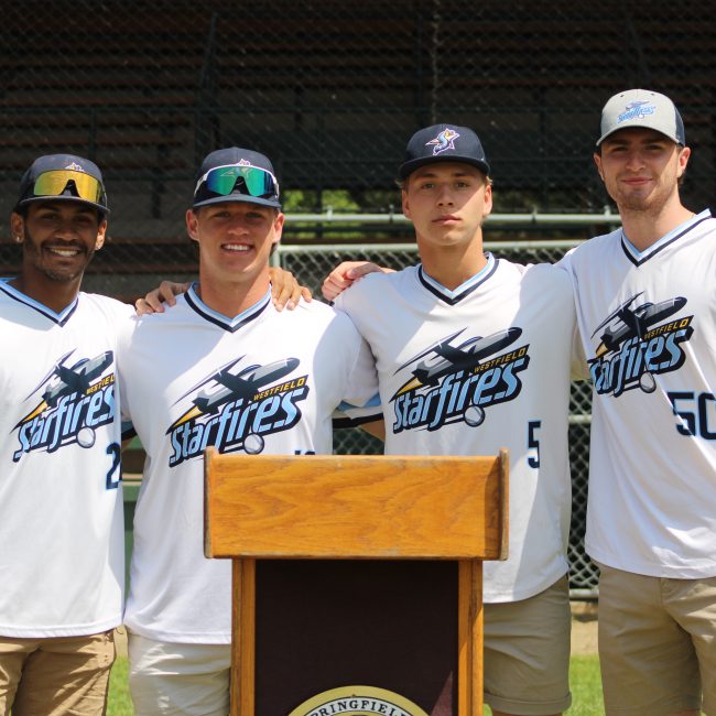 Starfires players at the Walker Memorial Grandstand in Springfield, MA