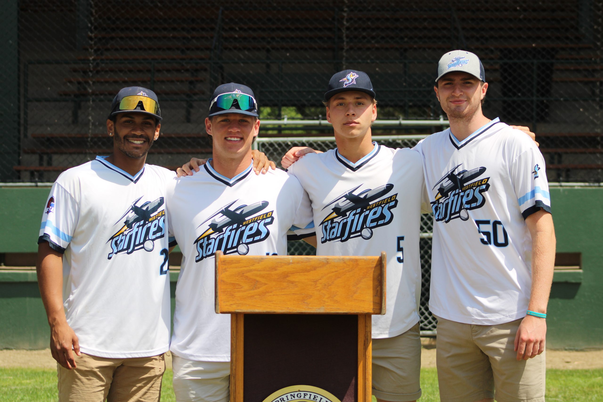 Starfires players at the Walker Memorial Grandstand in Springfield, MA