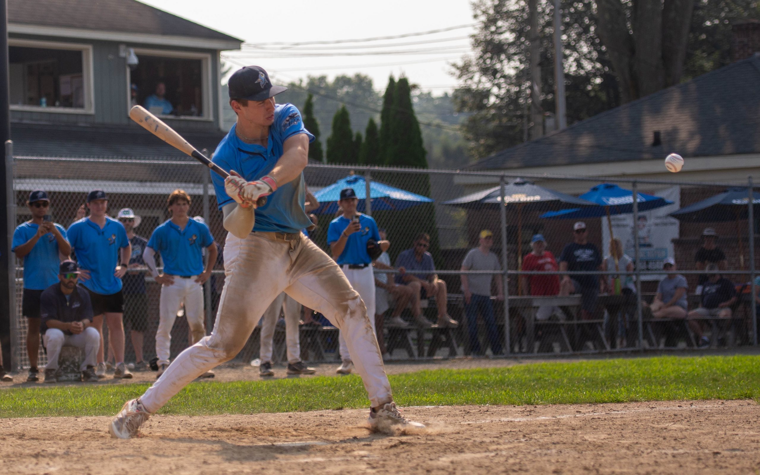 Griffin Enis, just before he hits a baseball approximately six miles