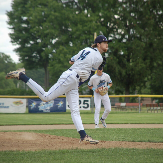 Cam Fisher pitches against Nashua on May 28, 2026.