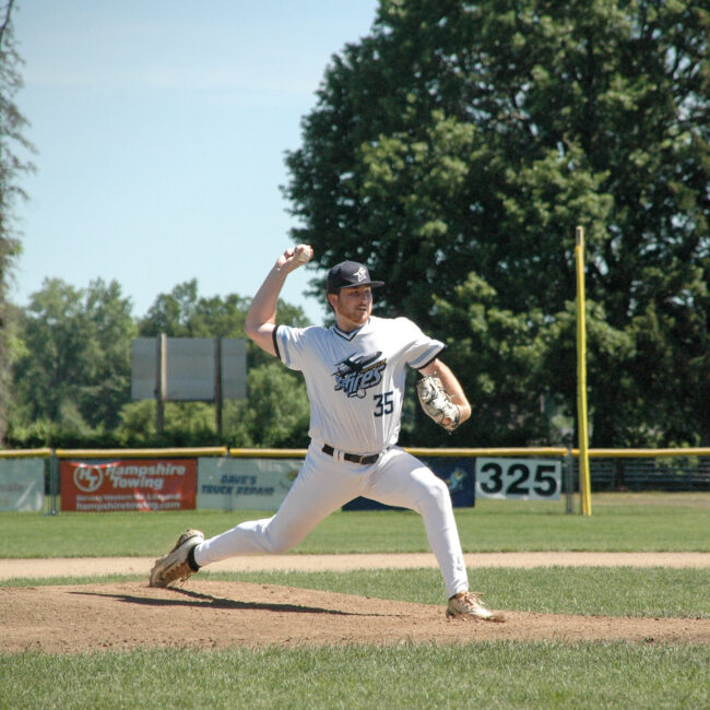 Josh Mayo pitching against Nashua