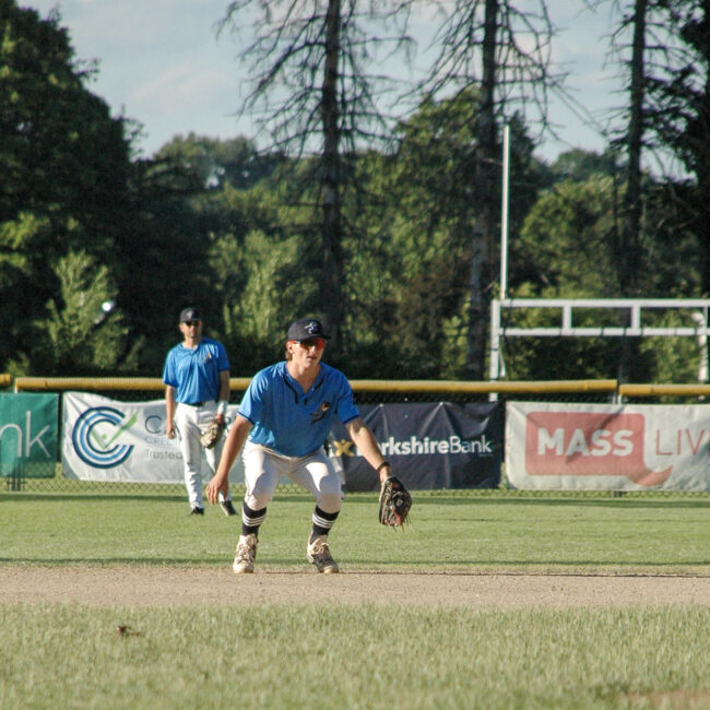 Ryan Ventrelle playing second in his debut vs Lowell