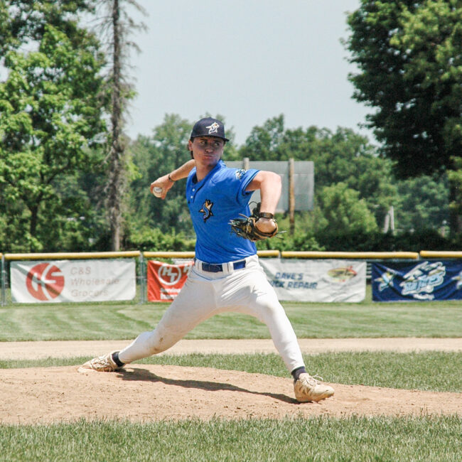 Dillon Harding pitching vs Lowell