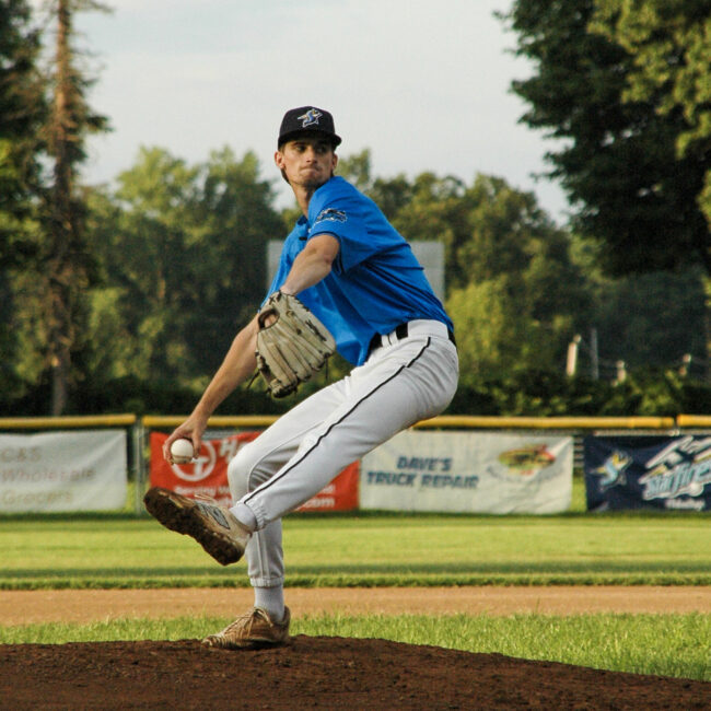 Matt Walling pitches vs. Nashua on July 31